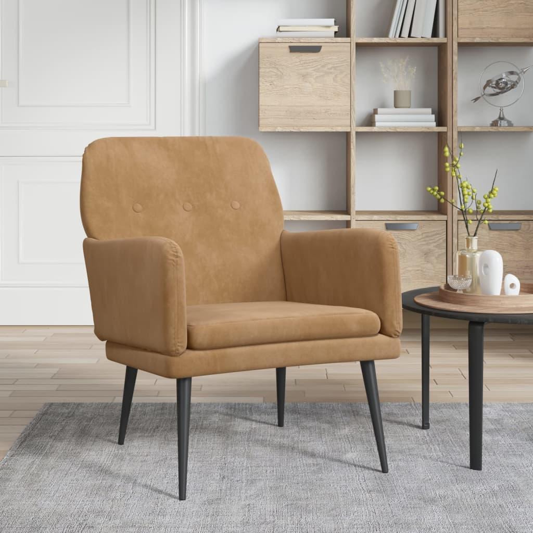 VIDAXL Fauteuil Marron 62x79x79 cm Velours