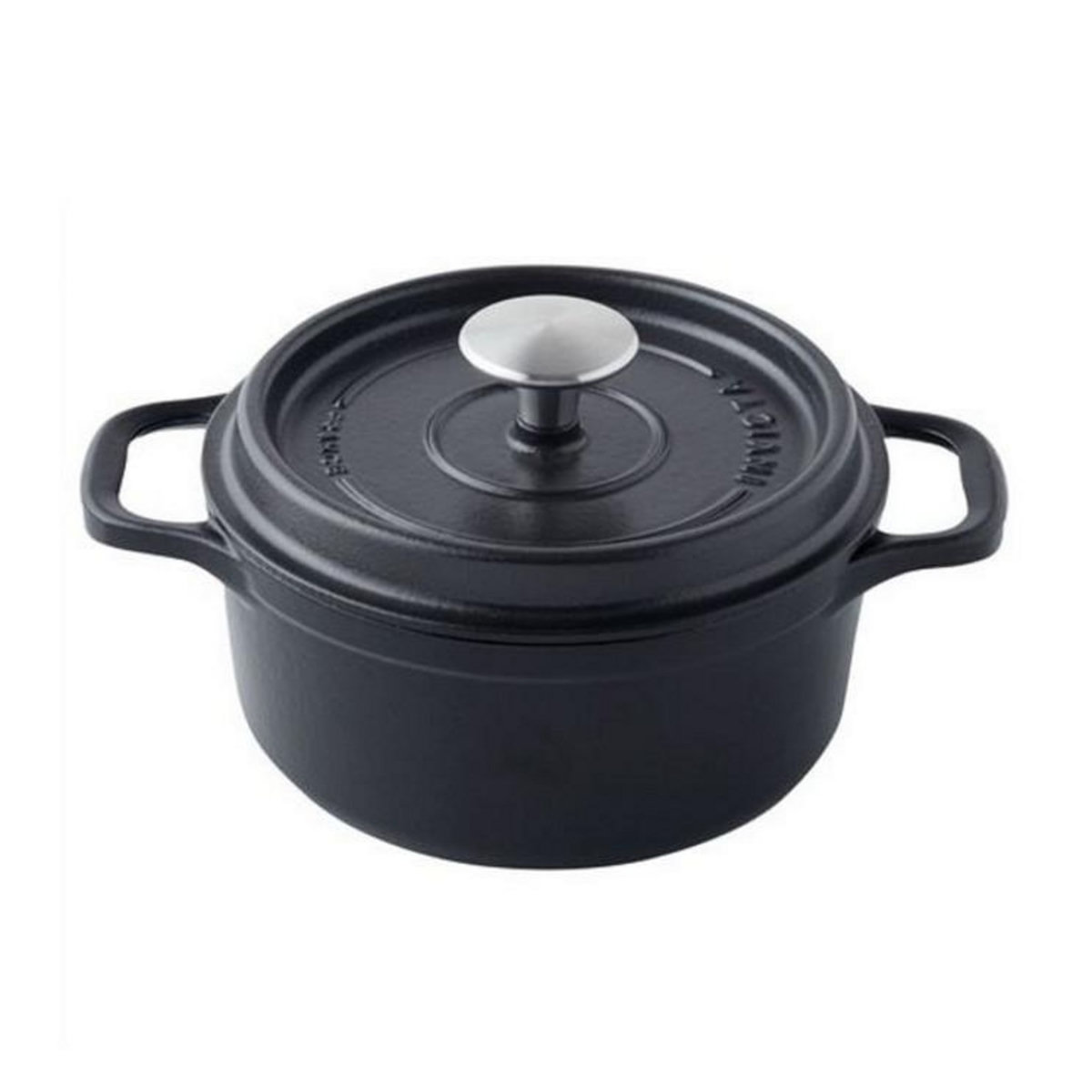 Invicta Cocotte ronde en fonte émaillée 18cm noir - 402181