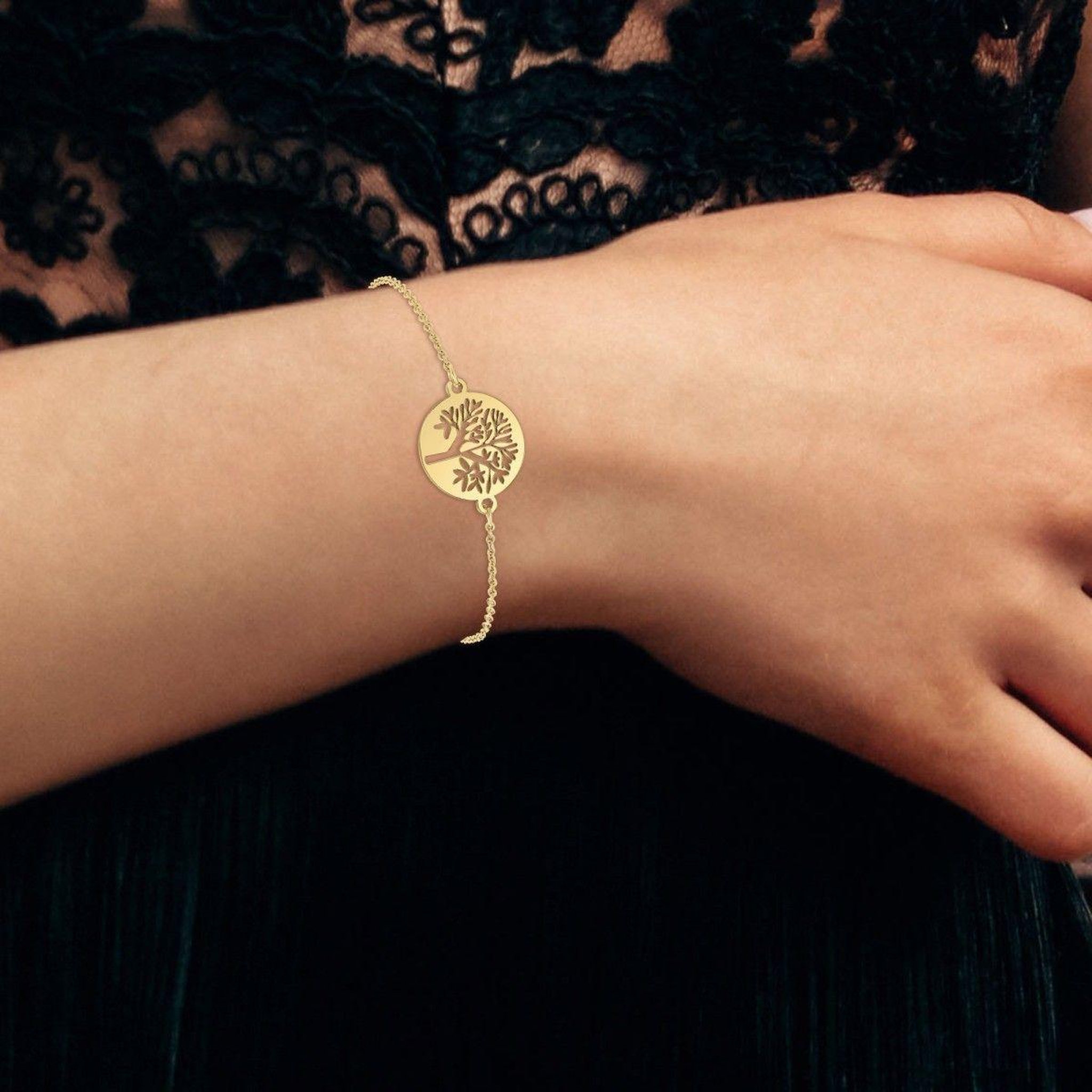 Voir la diapositive 2 : SC BOHEME Bracelet arbre de vie SC Bohème en acier inoxydable