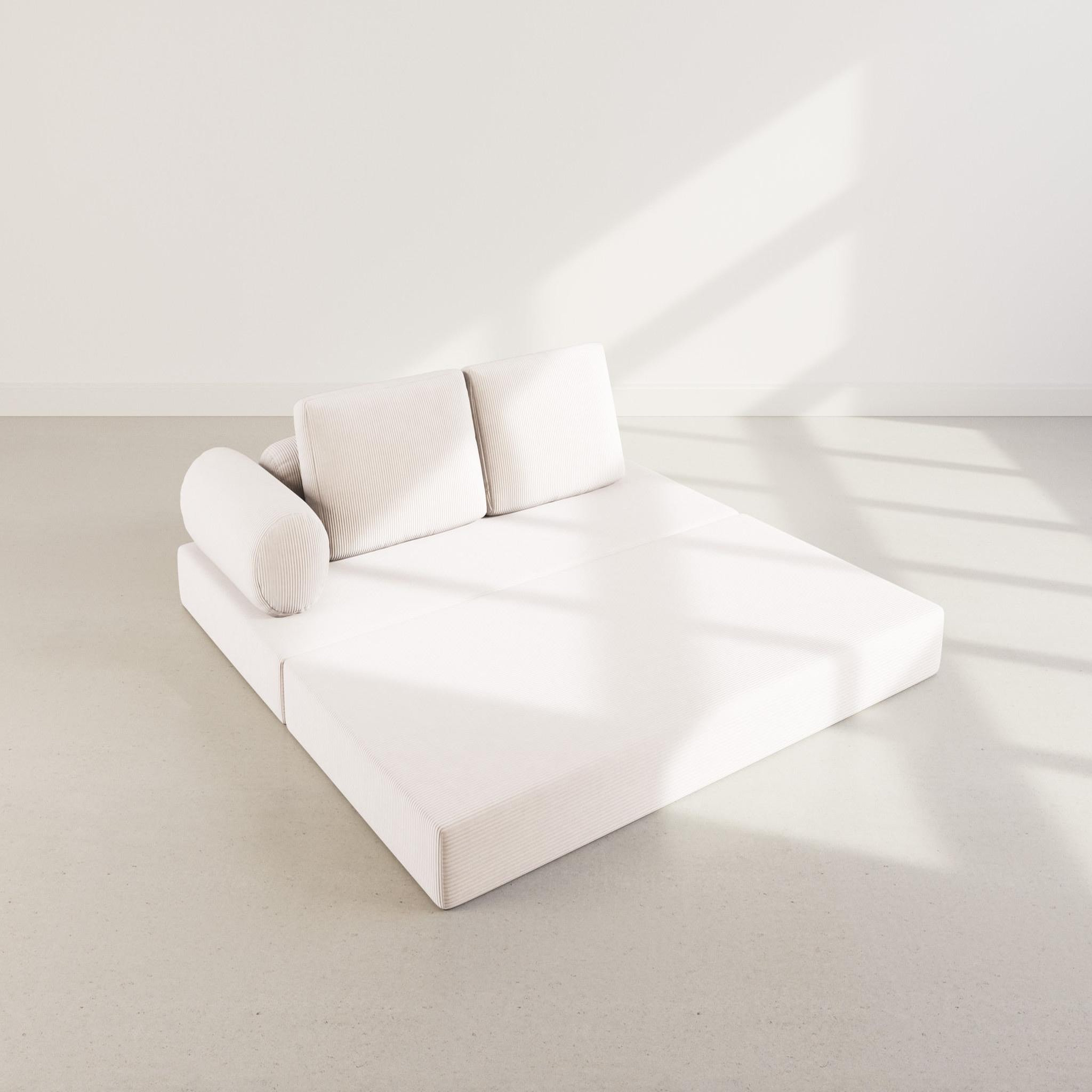Voir la diapositive 3 : LISA DESIGN Lonny - canapé 3 places convertible en velours côtelé