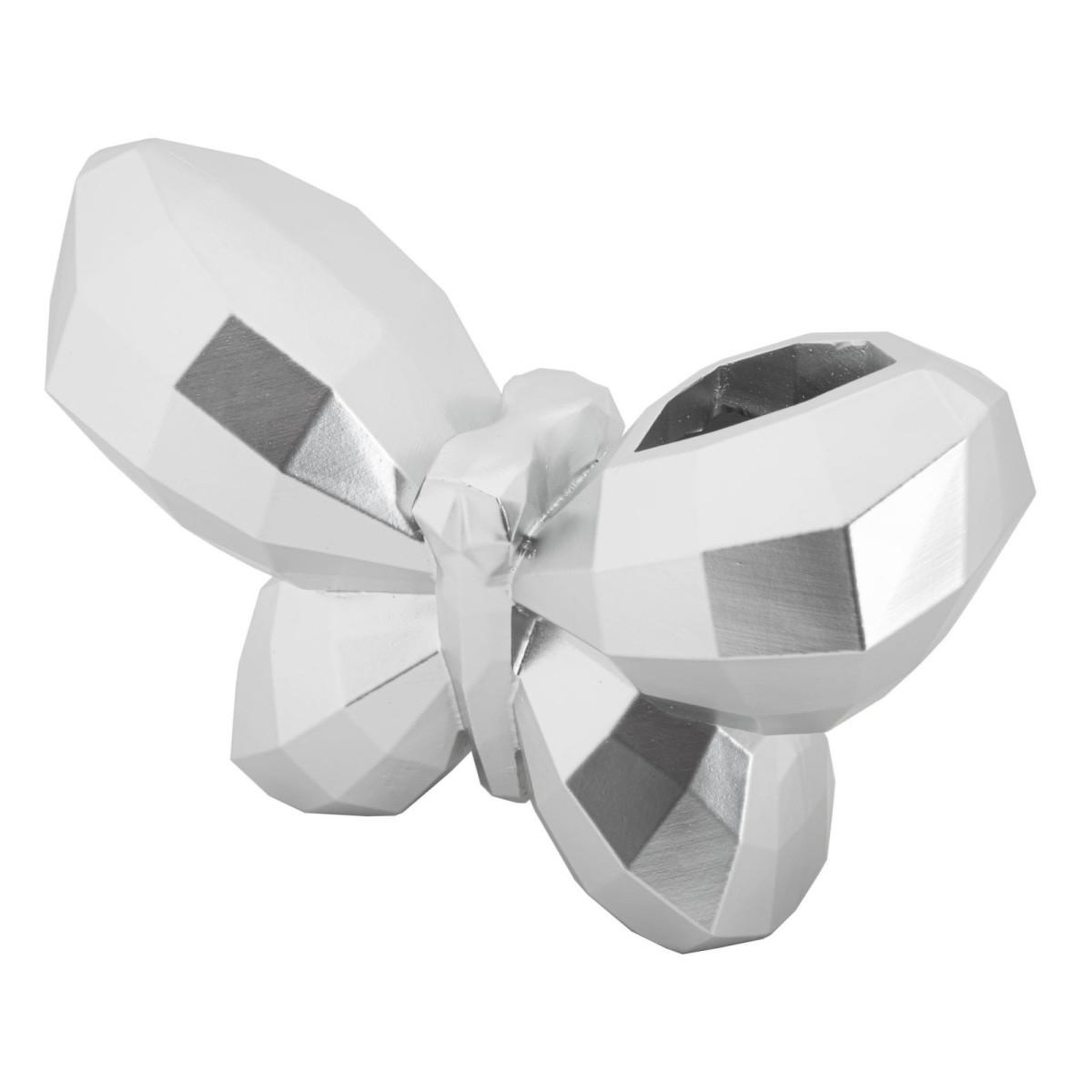 Voir la diapositive 3 : Paris Prix Vase design en résine  butterfly  22cm argent