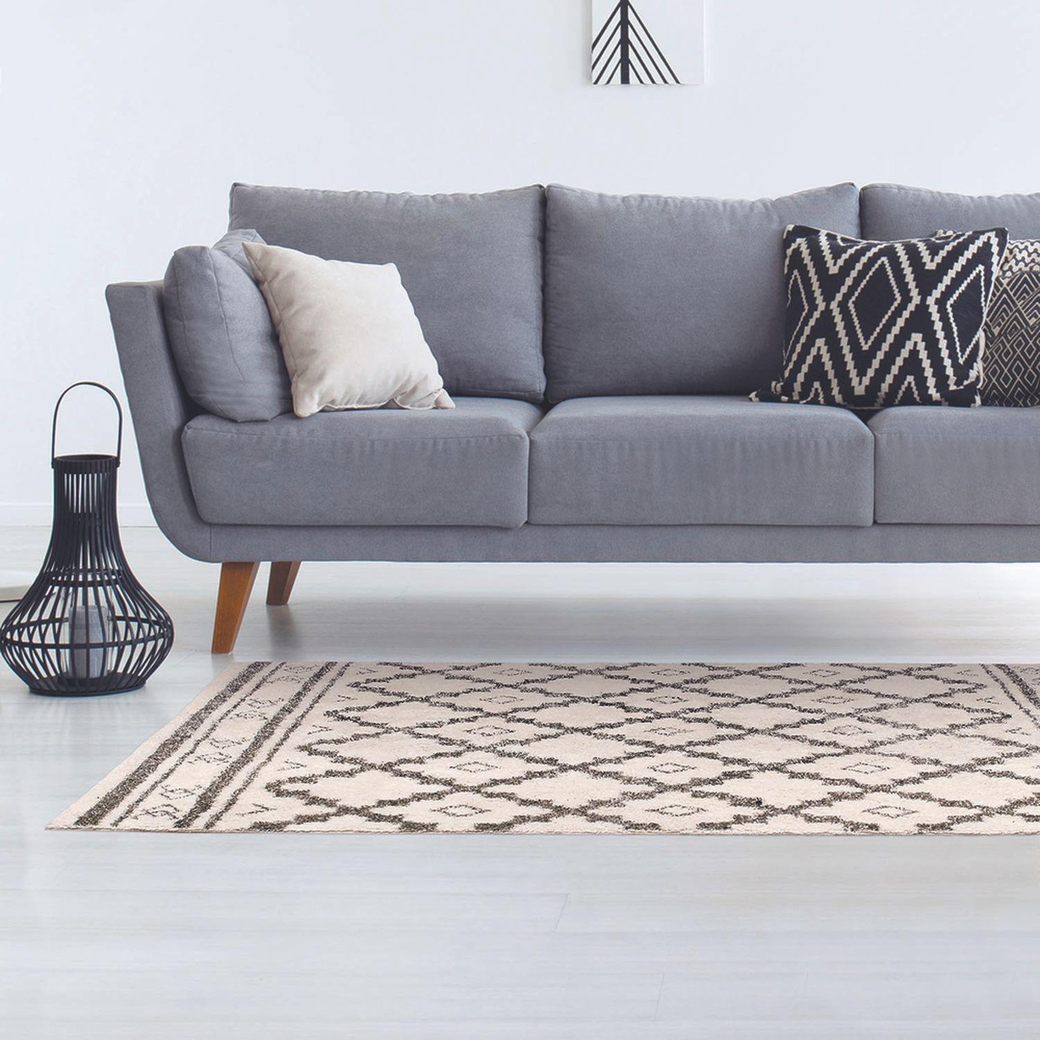 Voir la diapositive 4 : The Home Deco Factory Tapis rectangulaire ethnique mirage - l. 170 x l. 120 cm - beige