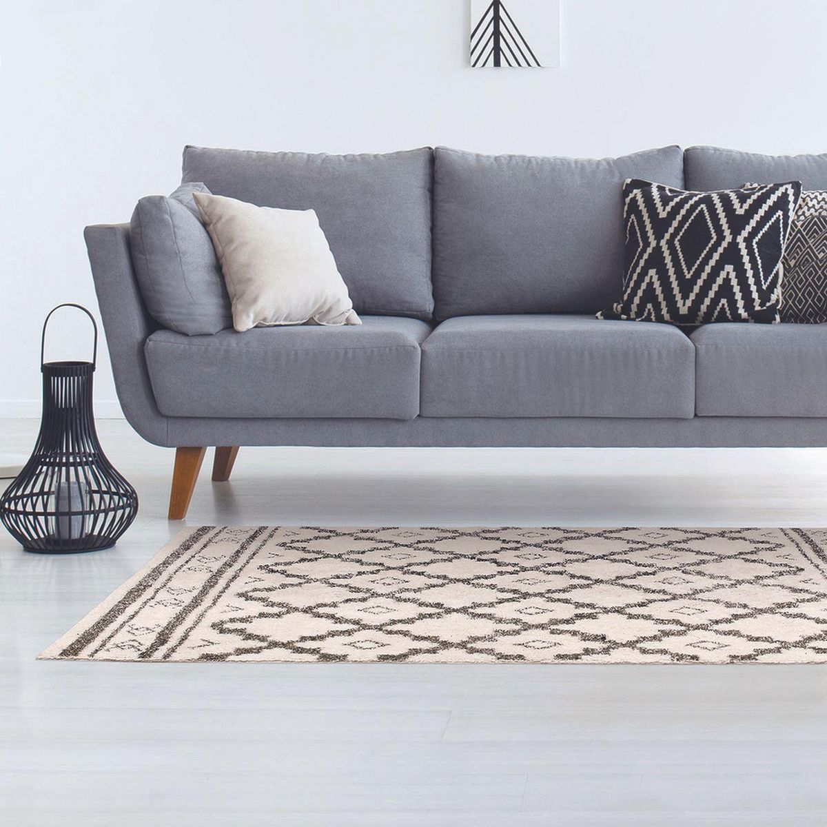 The Home Deco Factory Tapis rectangulaire ethnique Mirage - L. 170 x l. 120 cm - Beige