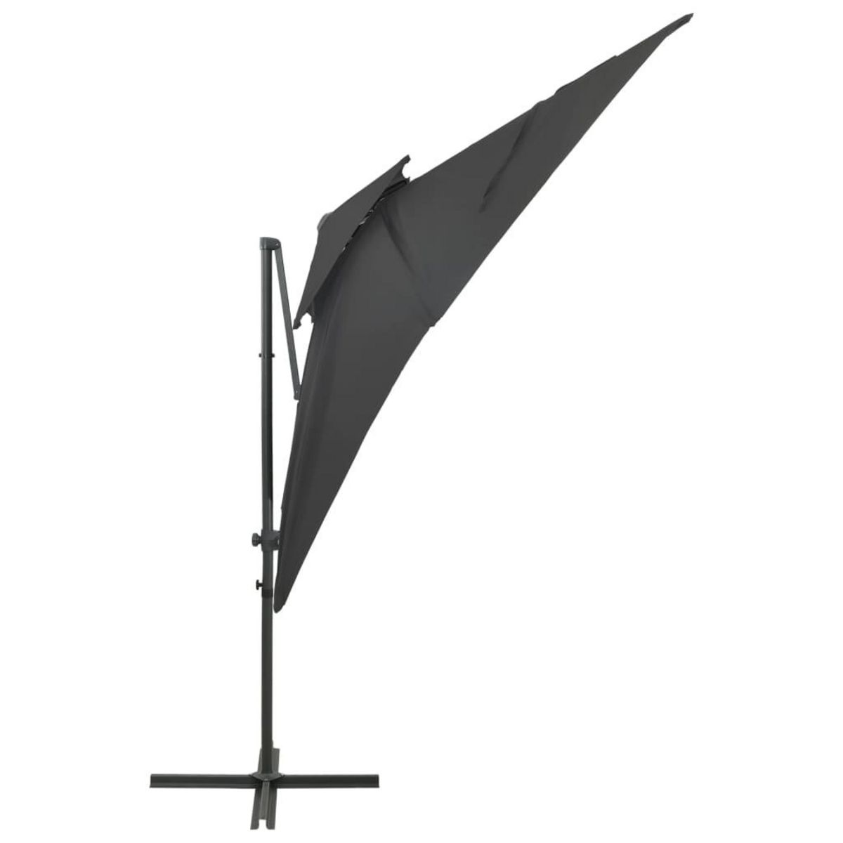VIDAXL Parasol de jardin en porte-a-faux a double toit anthracite