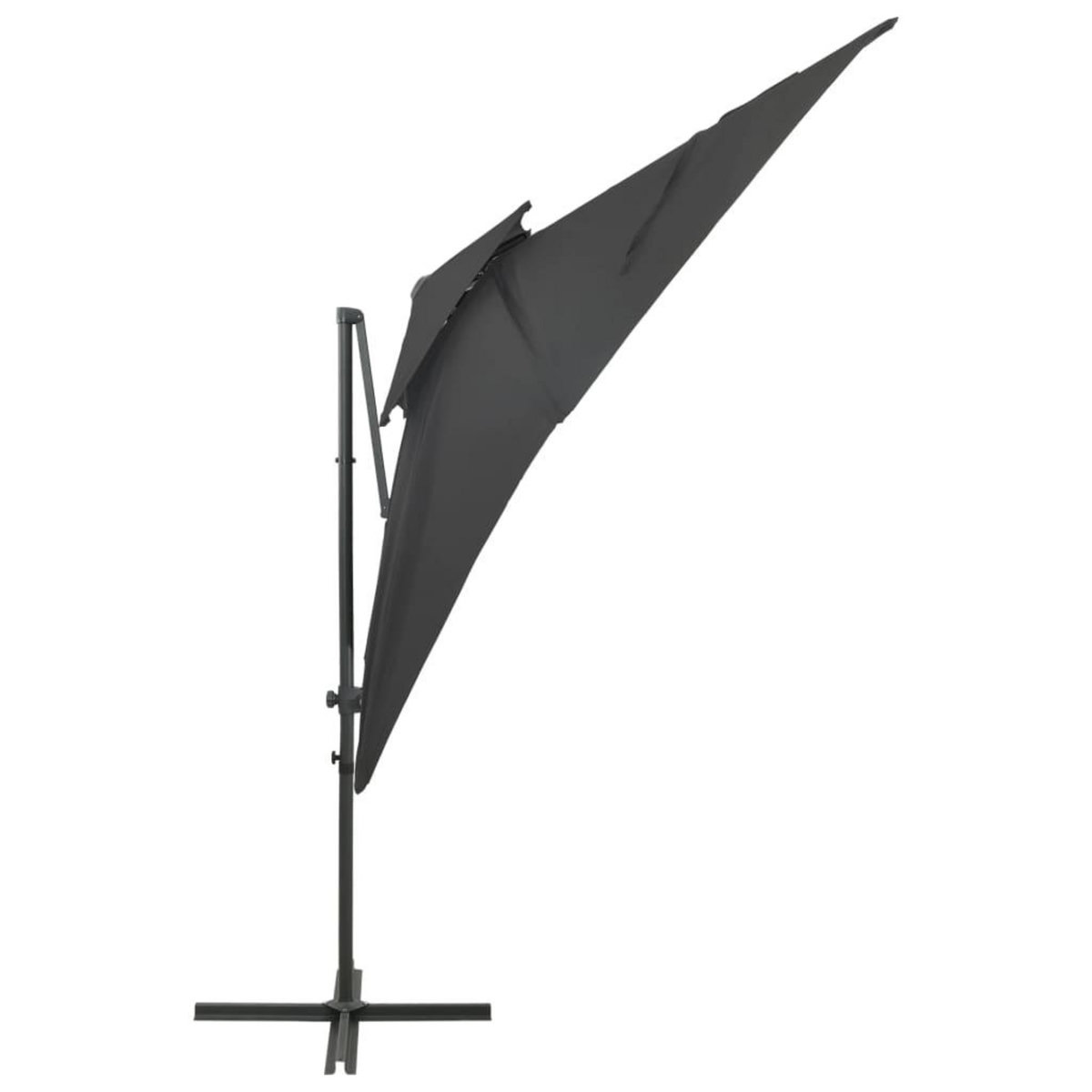 VIDAXL Parasol de jardin en porte-a-faux a double toit anthracite