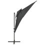 Voir la diapositive 3 : VIDAXL Parasol de jardin en porte-a-faux a double toit anthracite