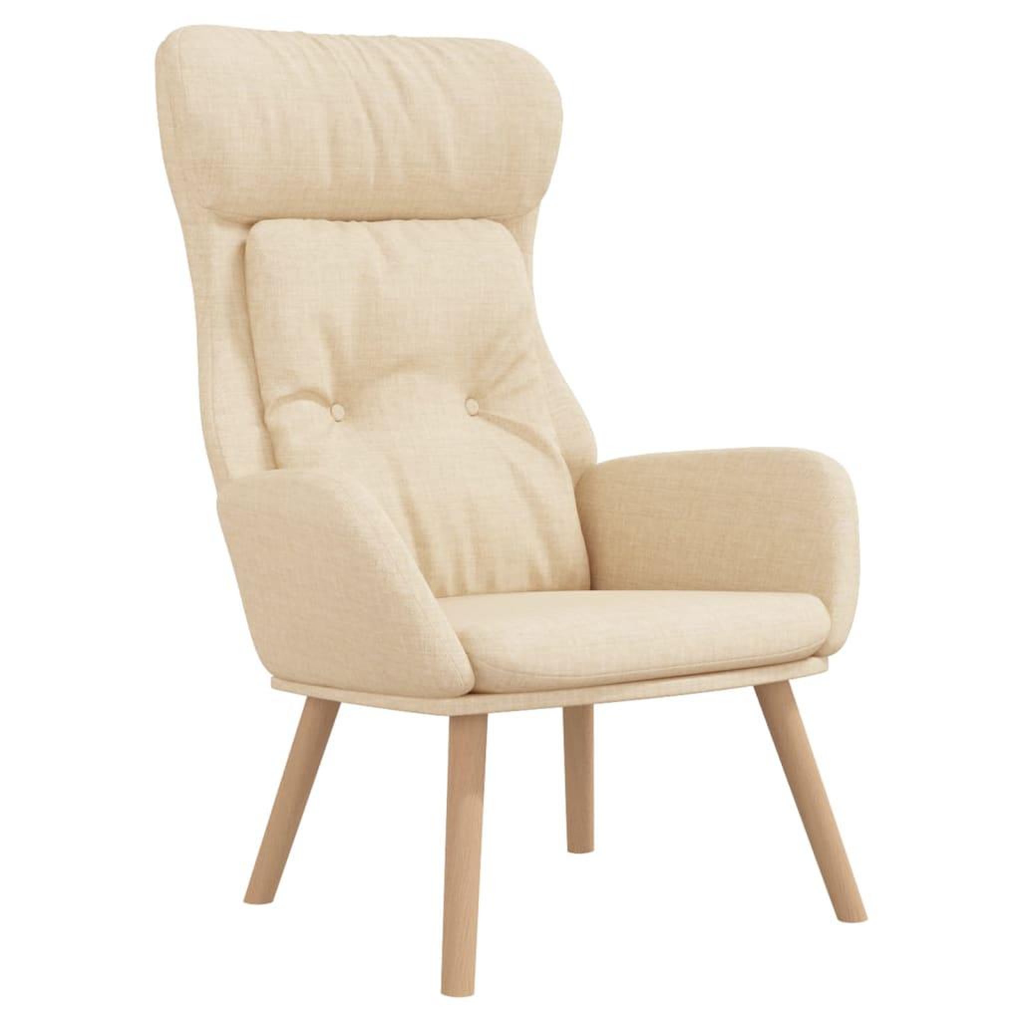 Voir la diapositive 2 : VIDAXL Chaise de relaxation Creme Tissu