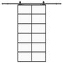 Voir la diapositive 2 : VIDAXL Porte coulissante kit de quincaillerie noir 102x205cm verre ESG
