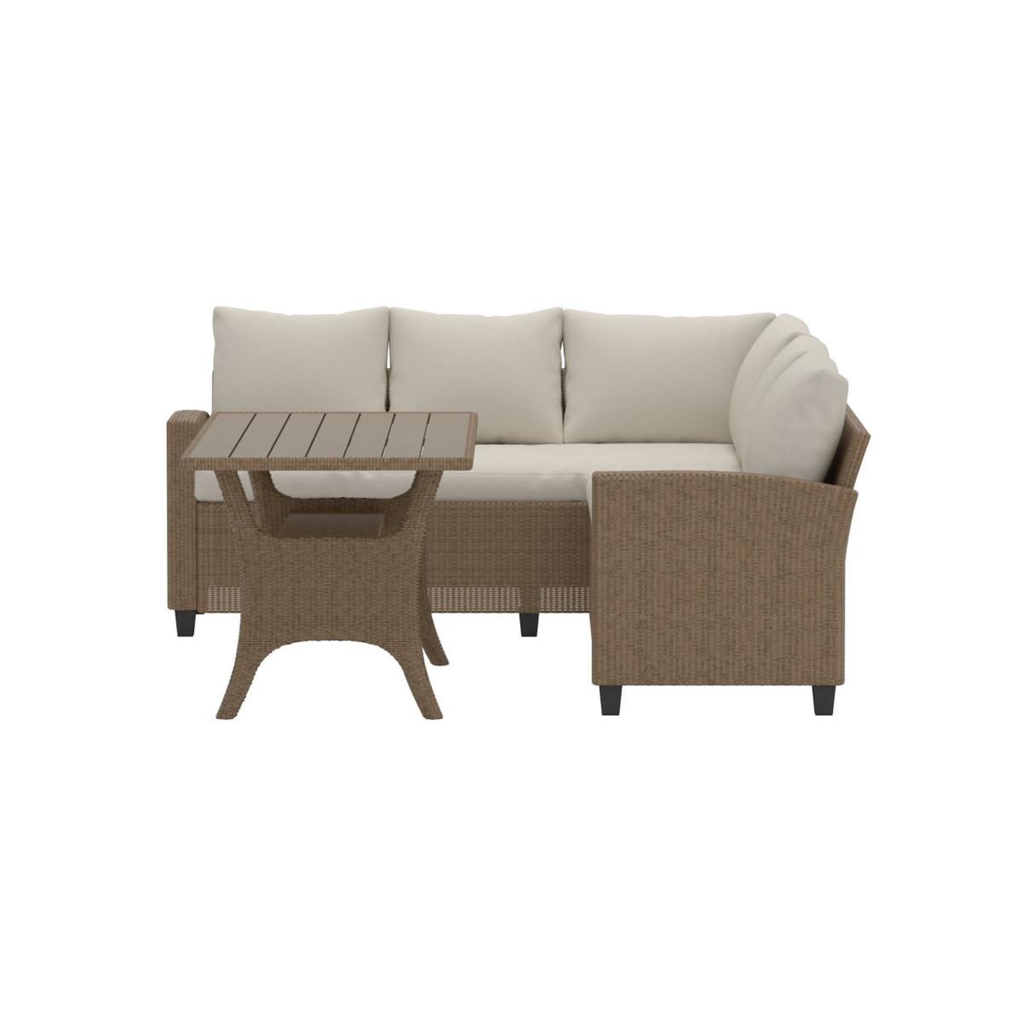 Voir la diapositive 2 : Paris Prix Salon repas d'angle de jardin 6 places  brentwood  240cm beige