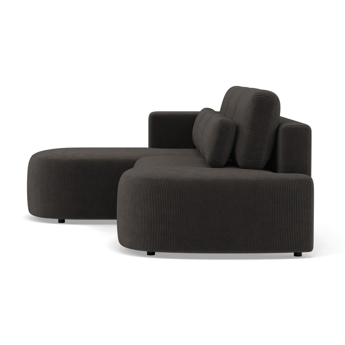 LISA DESIGN Mahina - canapé d'angle gauche 4 places convertible avec coffre en velours côtelé