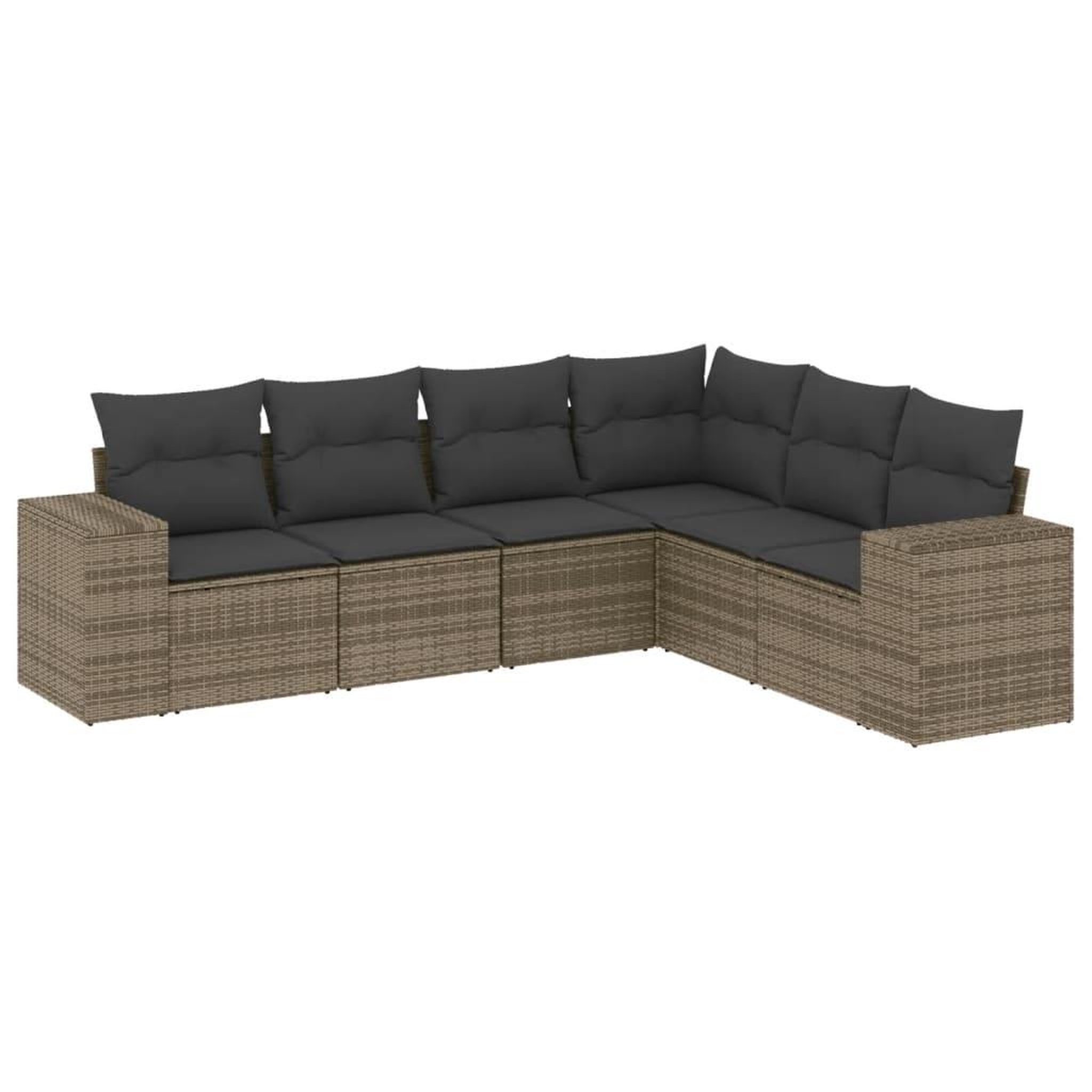 Voir la diapositive 2 : VIDAXL Salon de jardin 6 pcs avec coussins gris resine tressee