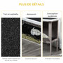Voir la diapositive 5 : PAWHUT Clapier sur pied - 2 portes, toit bitumé ouvrant, plateau coulissant - acier bois gris blanc noir