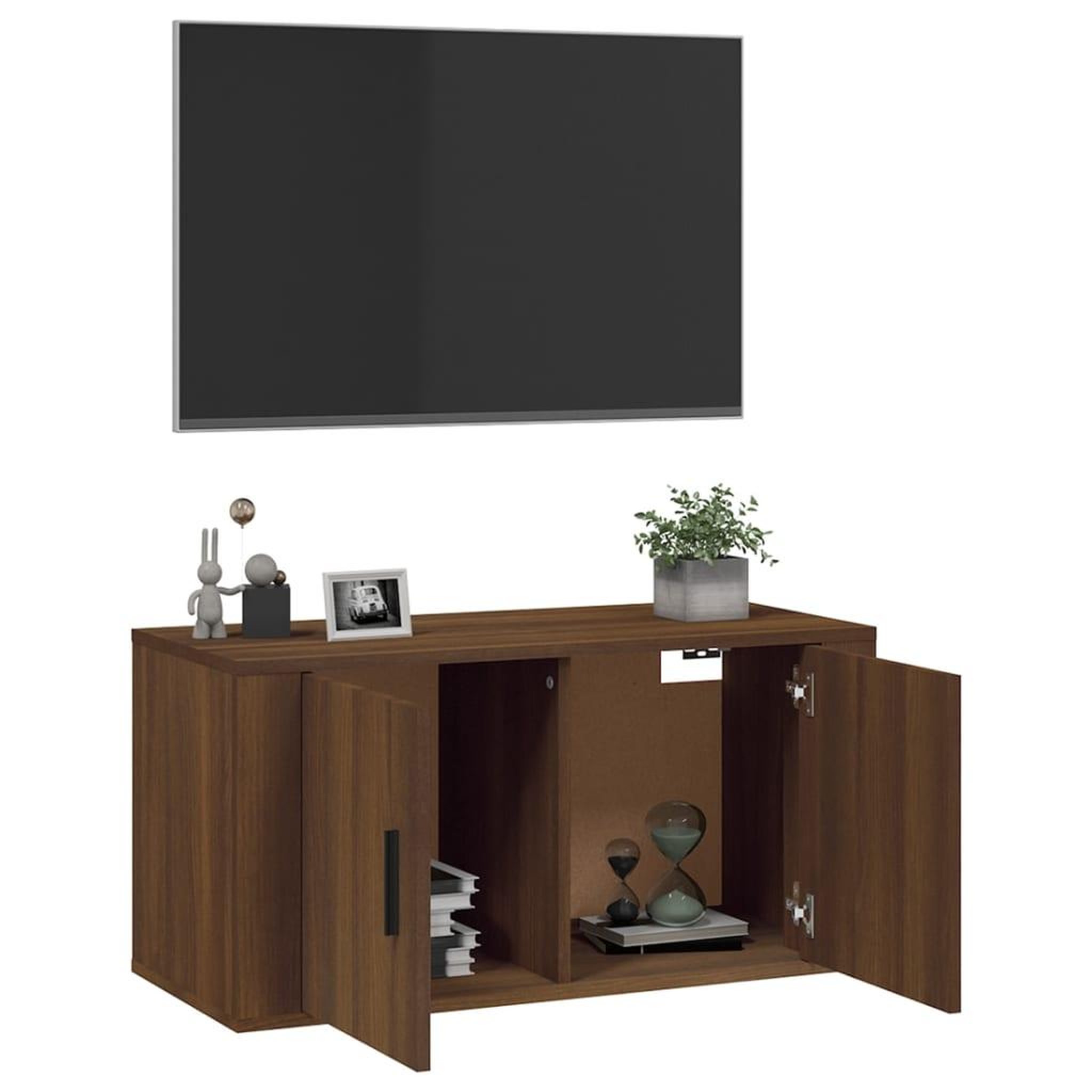 Voir la diapositive 5 : VIDAXL Meuble TV mural Chene marron 80x34,5x40 cm