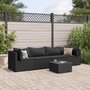 Voir la diapositive 1 : VIDAXL Salon de jardin 5 pcs avec coussins Noir Resine tressee