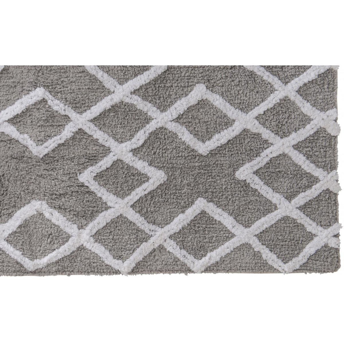 GUY LEVASSEUR Tapis déco épais  à losanges en coton 60x120cm