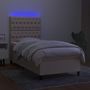 Voir la diapositive 4 : VIDAXL Sommier a lattes de lit et matelas et LED Creme 80x200 cm Tissu