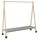 VIDAXL Porte vêtements et étagères et roulettes 106x34x106,5cm bambou