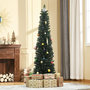 Voir la diapositive 2 : HOMCOM Sapin de Noël artificiel mince dia. 56xH.180 cm 380 branches grand réalisme support métal pliable antidérapant