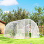 Voir la diapositive 4 : OUTSUNNY Serre tunnel de jardin 9 m² - 3 x 3 x 2 m - porte - acier galvanisé PE 150 g/m² transparent