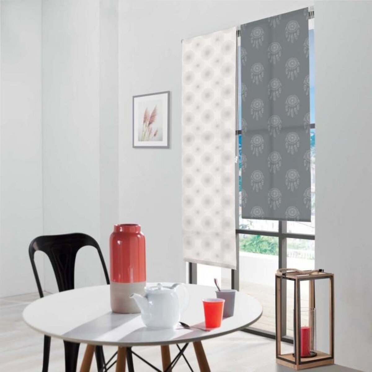 Paris Prix Store Enrouleur Tamisant  Kaya  120x180cm Gris