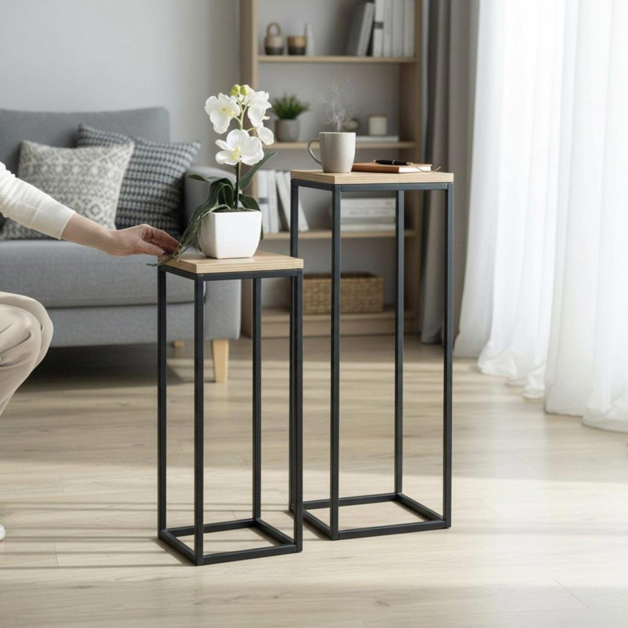 Voir la diapositive 4 : Paris Prix Sellette design  waldo  67cm naturel & noir