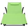 Voir la diapositive 4 : VIDAXL Chaises longues a bascule lot de 2 vert acier et textilene