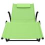 Voir la diapositive 4 : VIDAXL Chaises longues a bascule lot de 2 vert acier et textilene