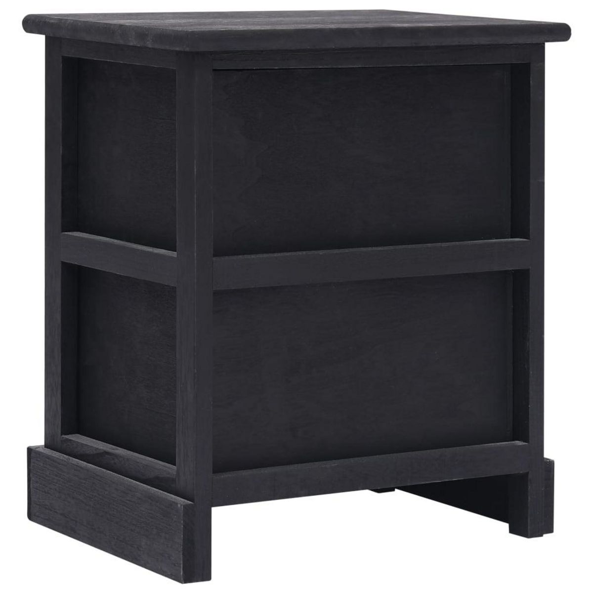 VIDAXL Table de chevet Noir 38 x 28 x 45 cm Bois de Paulownia