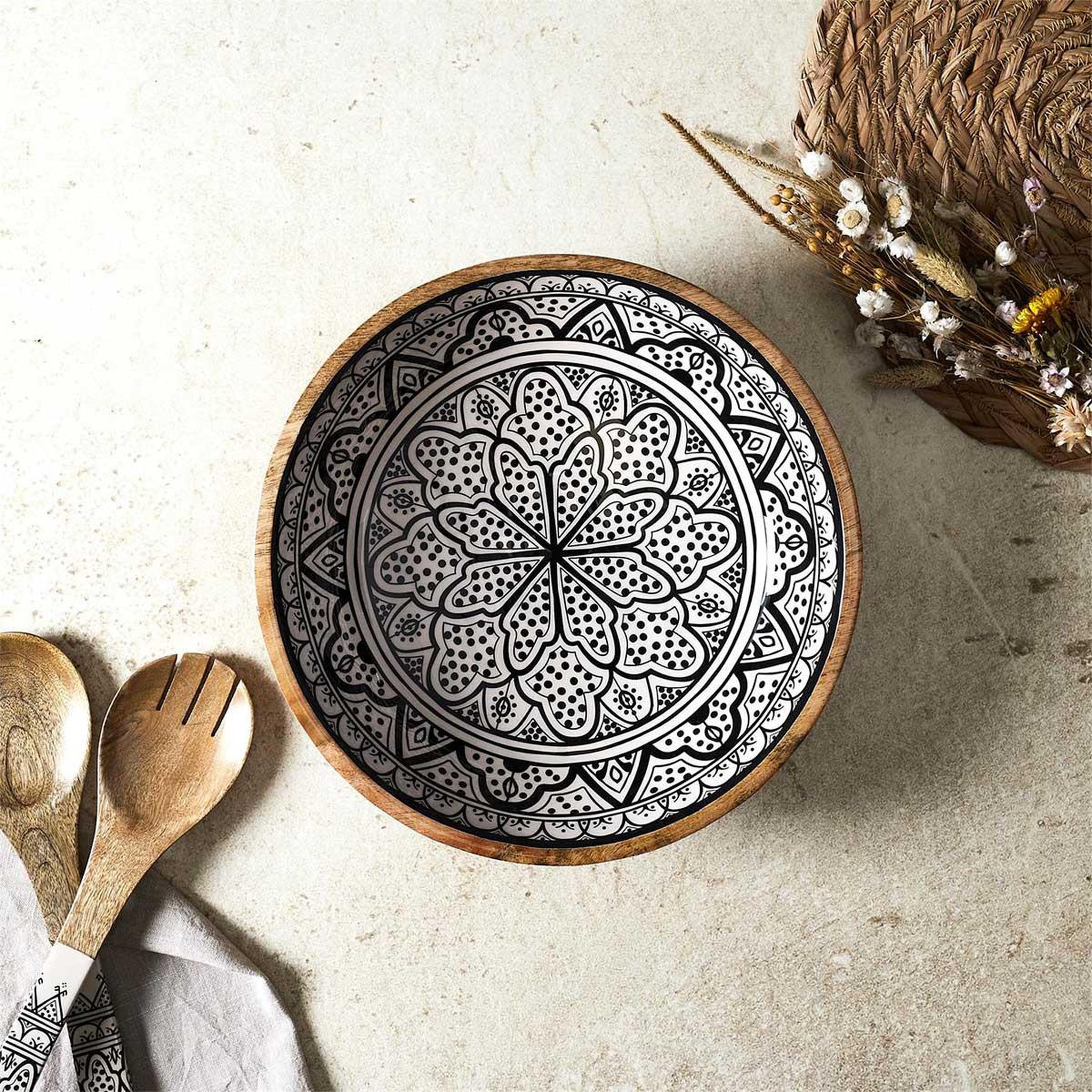 Voir la diapositive 4 : The Home Deco Factory Saladier en bois  dune  33cm noir