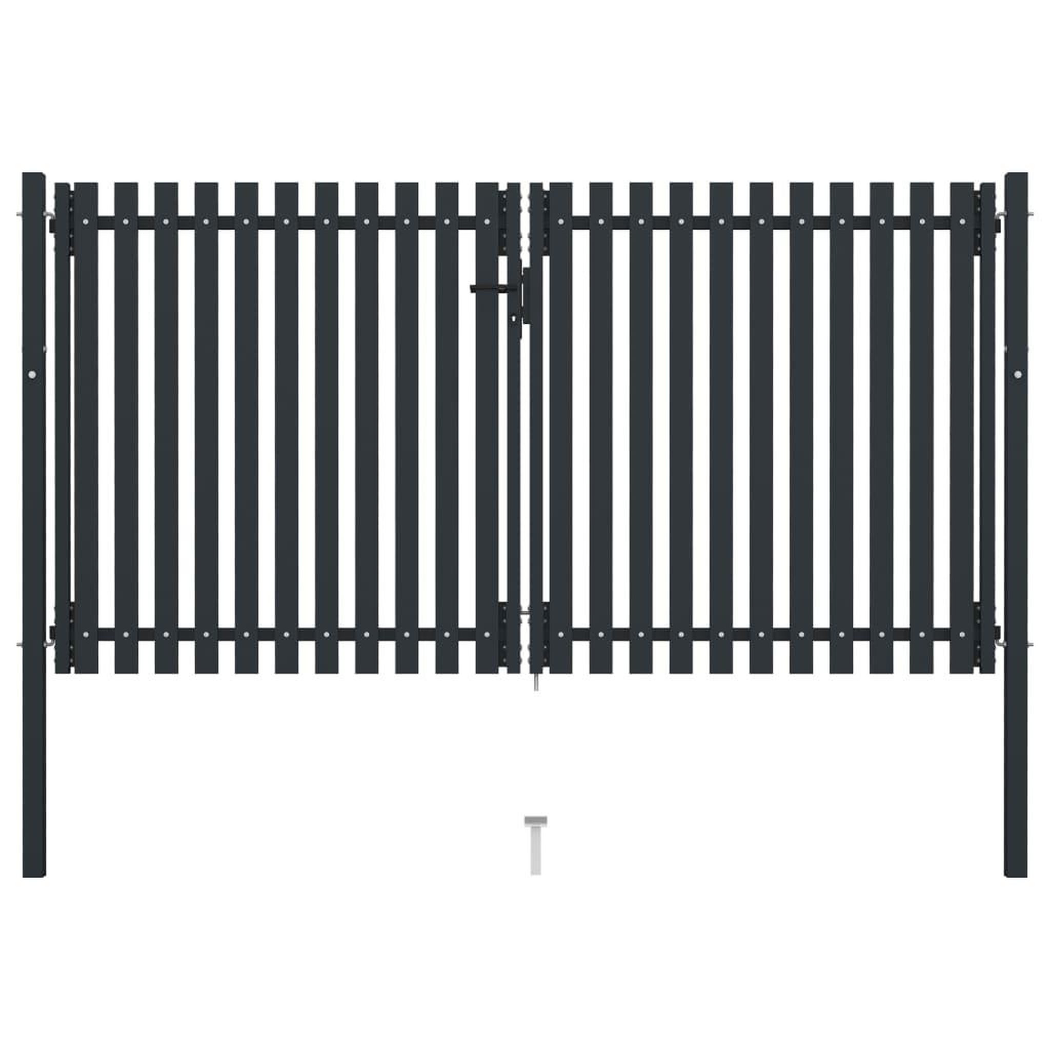 VIDAXL Portail de cloture a double porte Acier 306x200 cm Anthracite