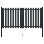 VIDAXL Portail de cloture a double porte Acier 306x200 cm Anthracite