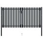Voir la diapositive 1 : VIDAXL Portail de cloture a double porte Acier 306x200 cm Anthracite