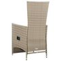 Voir la diapositive 4 : VIDAXL Chaises inclinables lot de 2 et coussins Resine tressee Beige