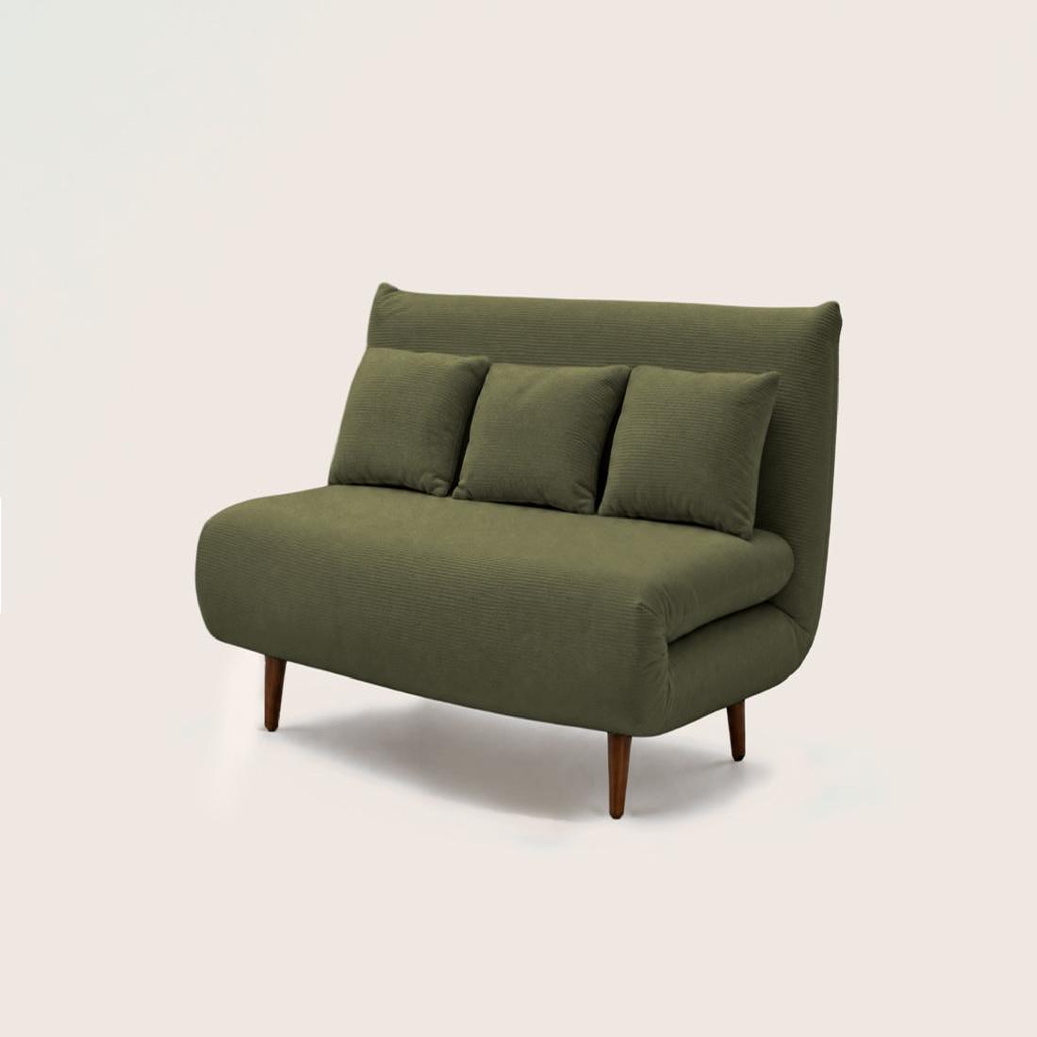Voir la diapositive 3 : BEST MOBILIER Lumi - banquette convertible clic-clac 2 places en velours côtelé