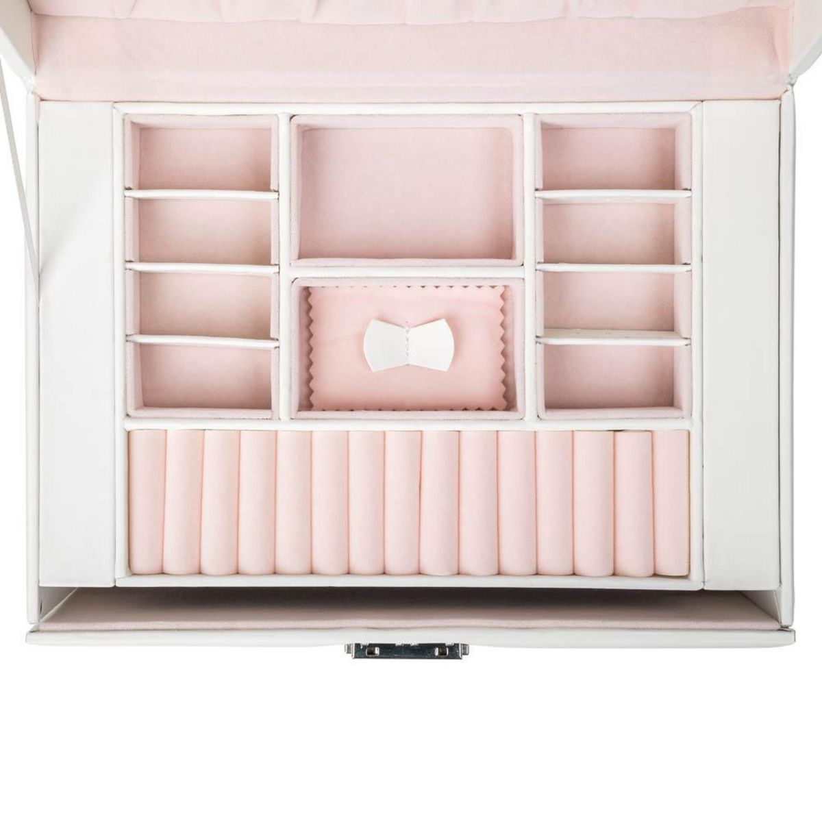 tectake Boîte à bijoux pour une protection optimale contre les rayures et poussières 24 compartiments blanc