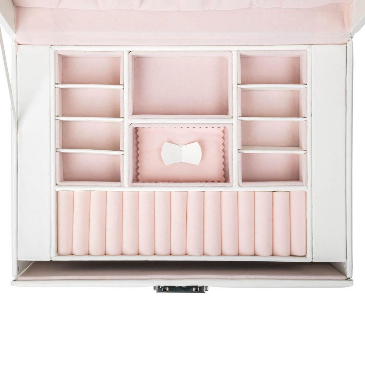 tectake Boîte à bijoux pour une protection optimale contre les rayures et poussières 24 compartiments blanc