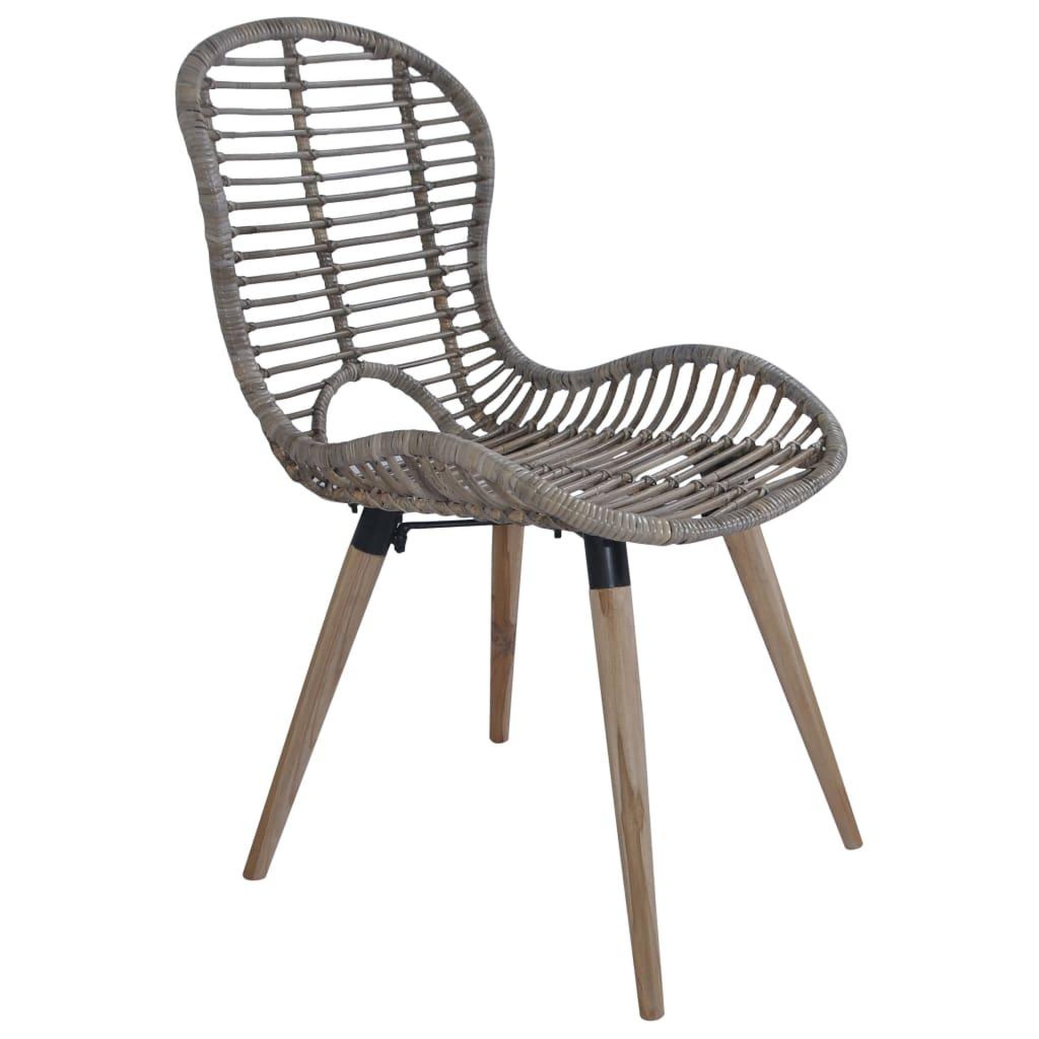 Voir la diapositive 3 : VIDAXL Chaises a manger lot de 2 marron rotin naturel