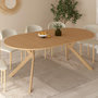 Voir la diapositive 2 : ID MARKET Table à manger extensible ronde ALIX 4-10 personnes pied araignée bois effet hêtre 110-200 cm