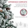 Voir la diapositive 6 : HOMCOM Sapin de Noël artificiel avec 28 pommes de pin arbre de Noël 269 branches enneigées support en acier socle pliable hauteur 120 cm vert