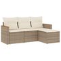 Voir la diapositive 2 : VIDAXL Salon de jardin avec coussins 4 pcs beige resine tressee