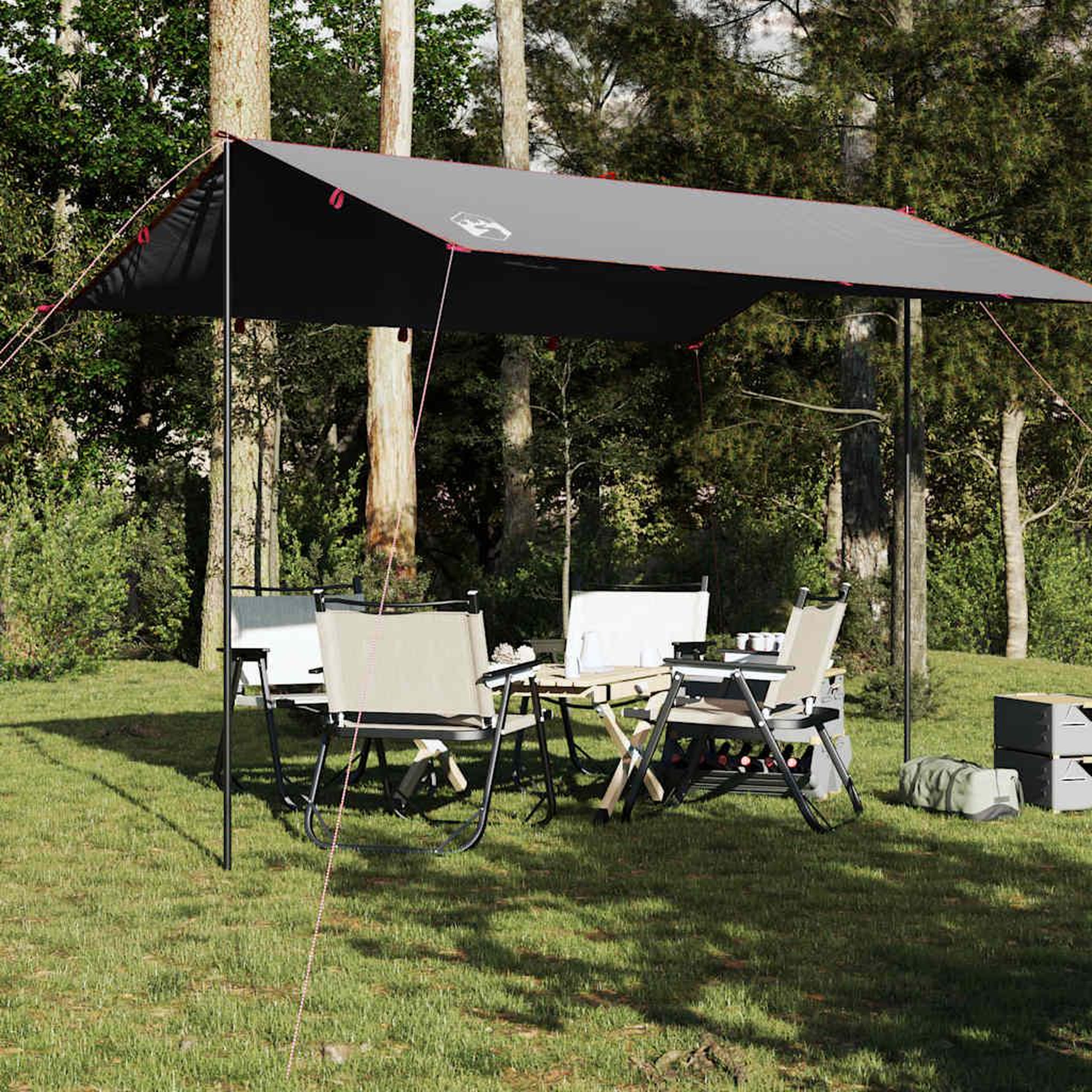VIDAXL Bache de camping gris et orange 360x294 cm impermeable
