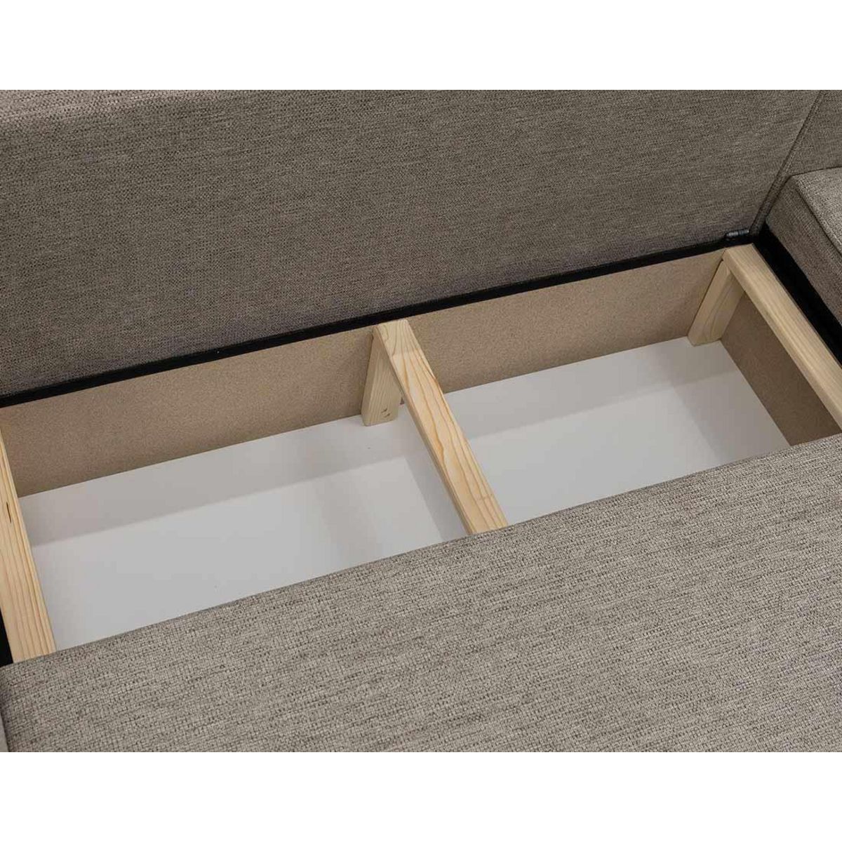 BEST MOBILIER Cezanne - canapé d'angle réversible 5 places convertible avec coffre en tissu texturé