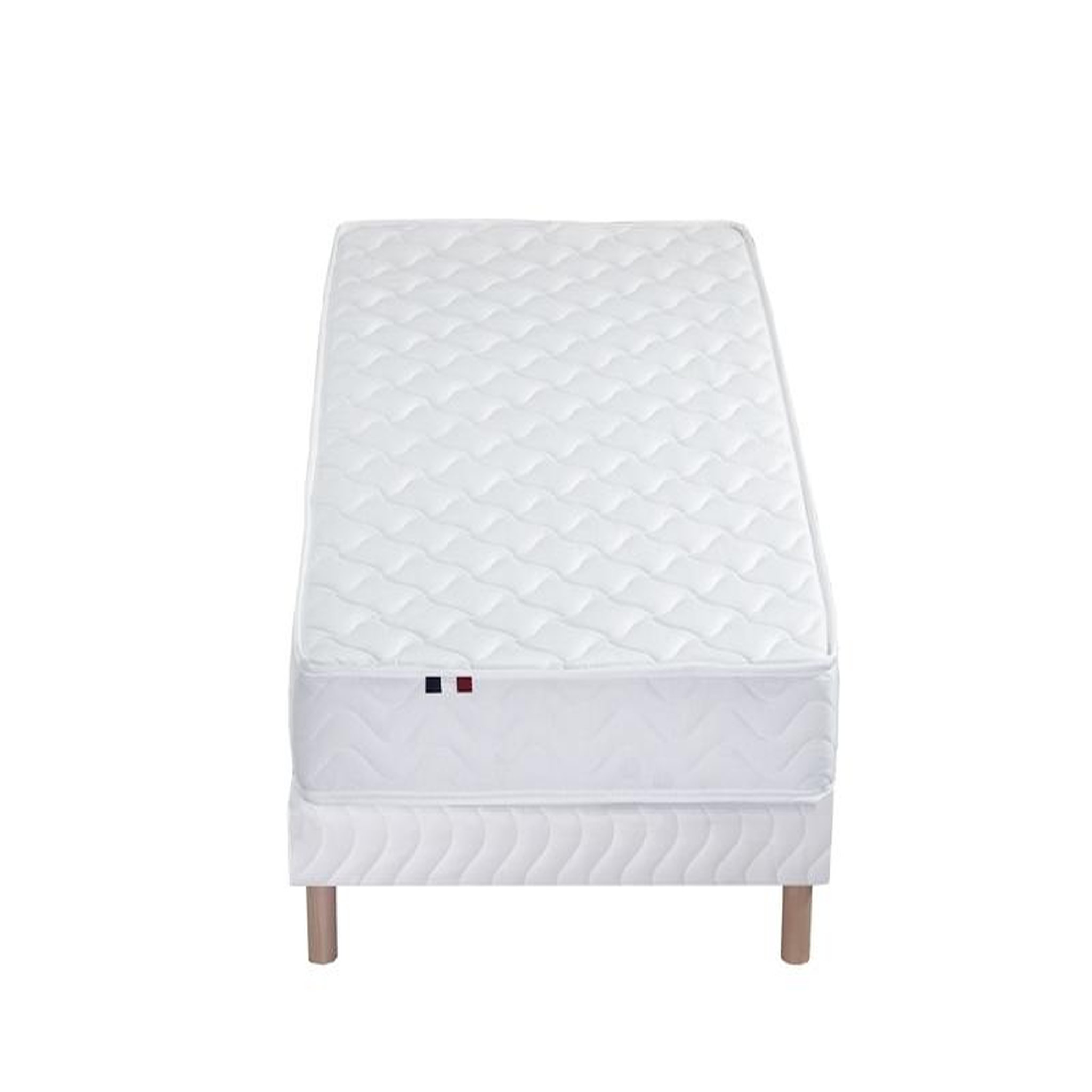 Voir la diapositive 4 : Ensemble Matelas Mousse Accueil Latex 3 Zones + Sommier 90x190 cm Blanc TOULON