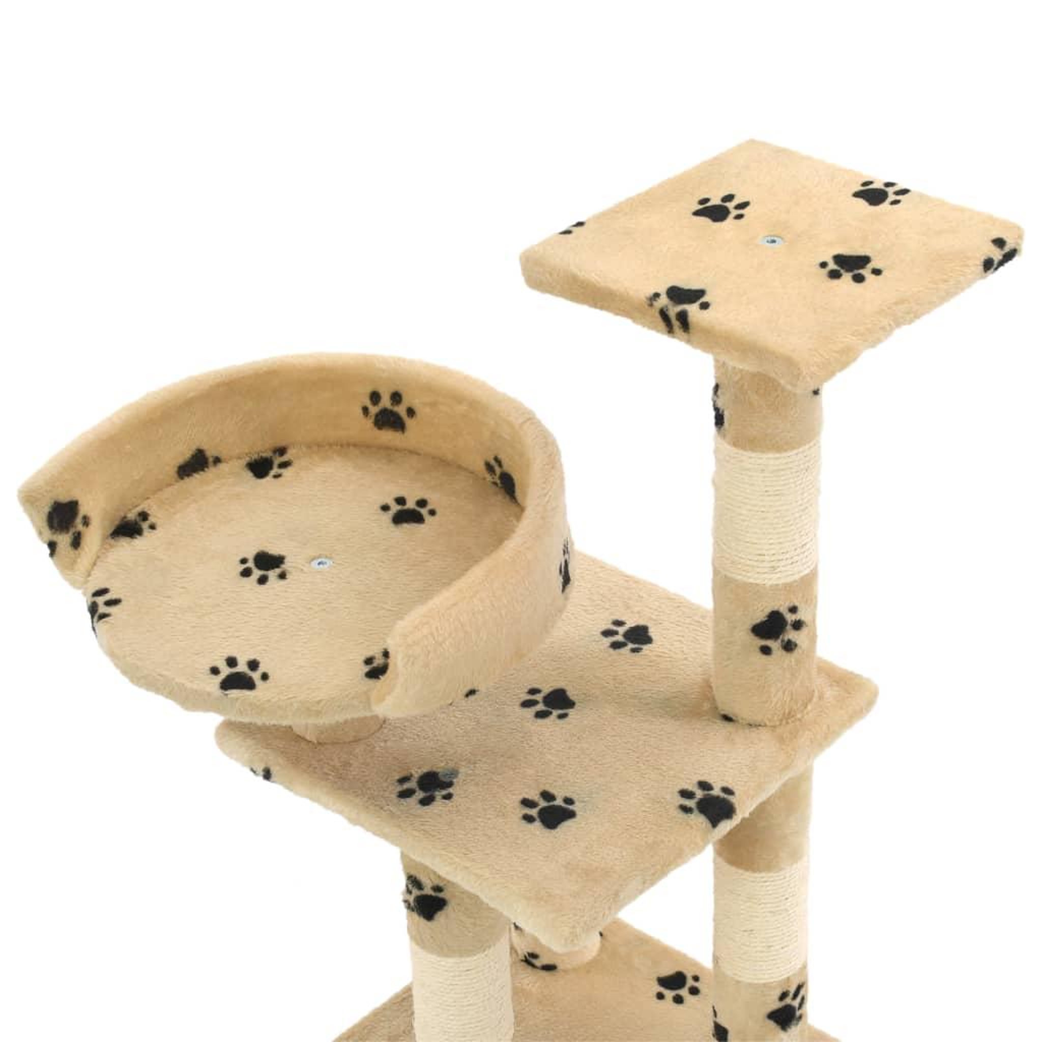 Voir la diapositive 4 : VIDAXL Arbre a chat et griffoirs en sisal 65 cm Beige Motif de pattes