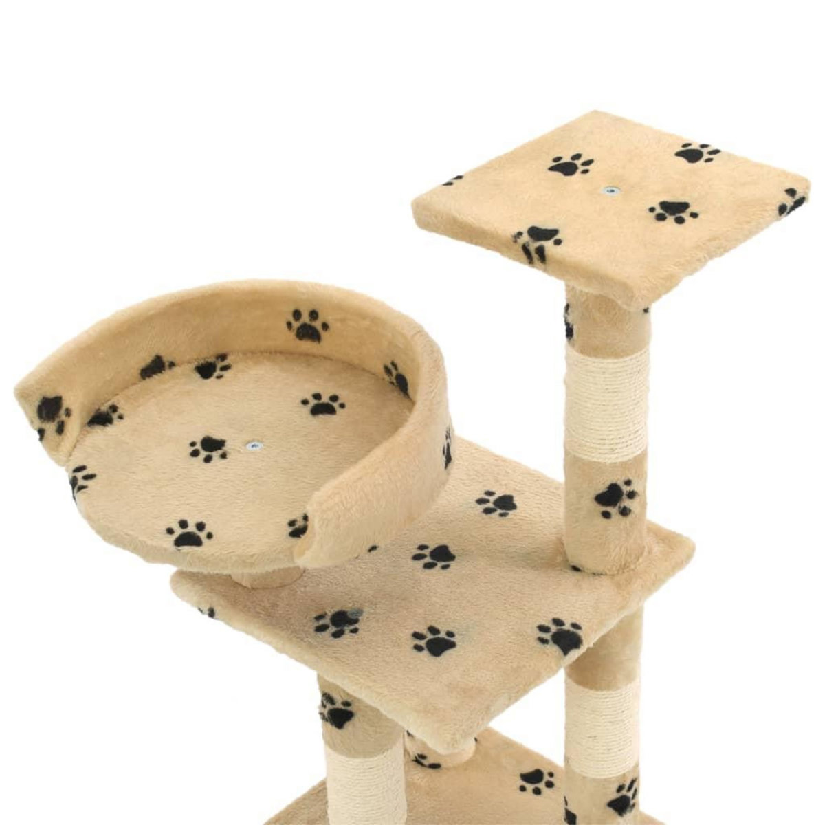 VIDAXL Arbre a chat et griffoirs en sisal 65 cm Beige Motif de pattes