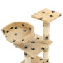 Voir la diapositive 4 : VIDAXL Arbre a chat et griffoirs en sisal 65 cm Beige Motif de pattes