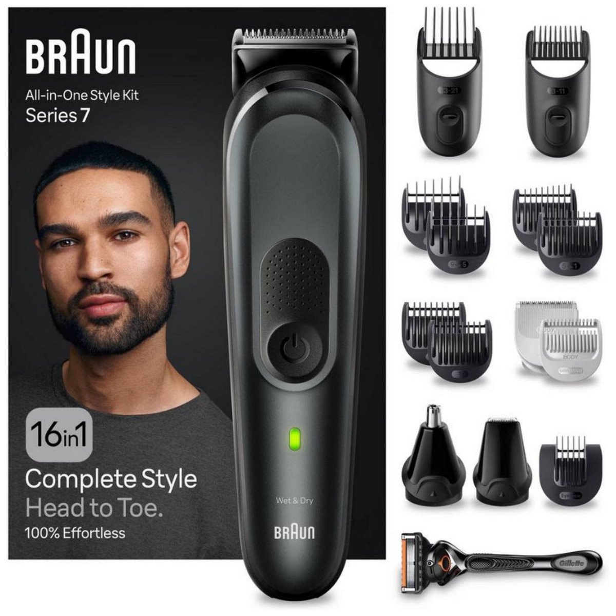BRAUN Tondeuse multi-usages 16en1 rechargeable étanche - MGK7470