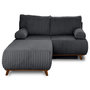 Voir la diapositive 1 : BEST MOBILIER Cristal - canapé 3 places - convertible avec coffre et grand pouf - en fausse fourrure côtelée