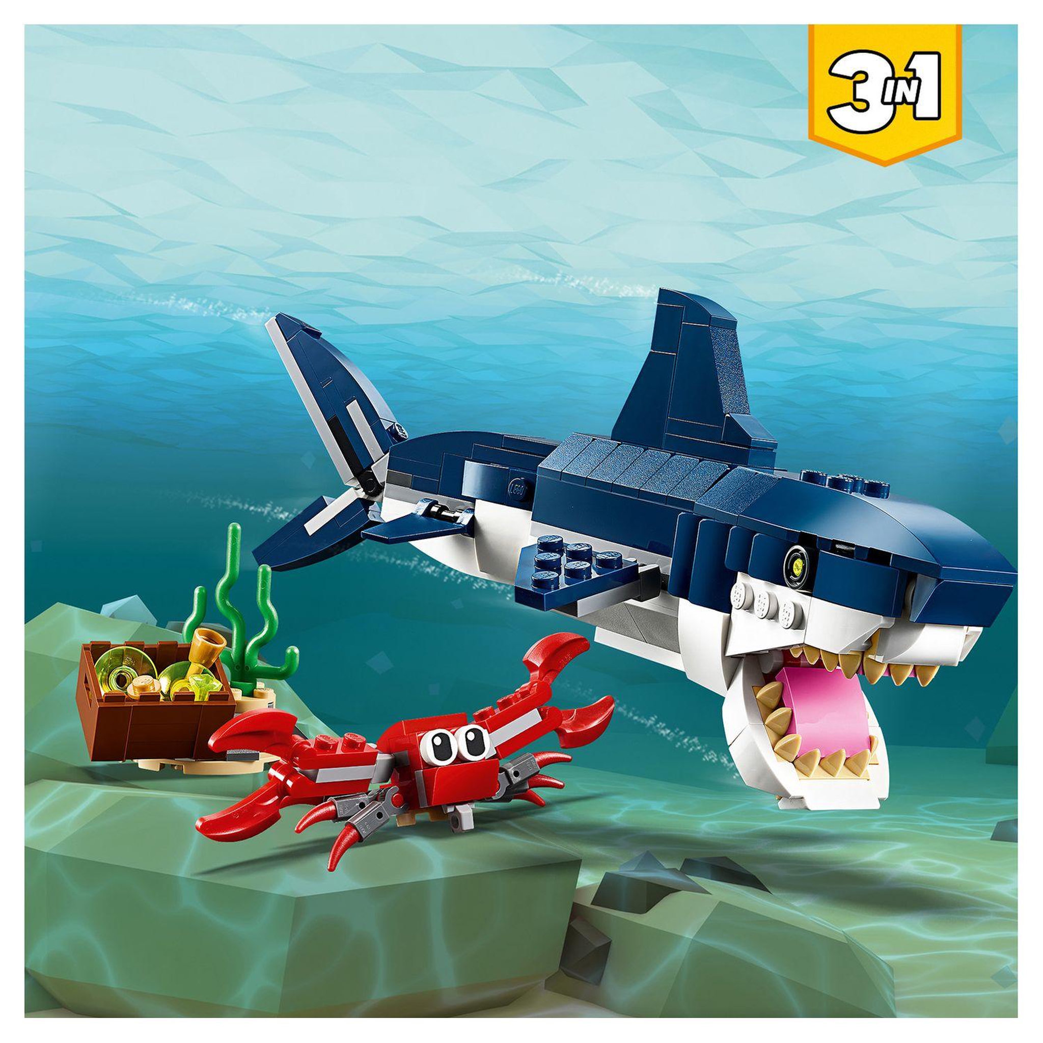 Voir la diapositive 4 : LEGO Creator 31088 - Les créatures sous-marines 3 en 1, Jouet de Construction d'Animaux Marins pour Enfants dès 7 ans 