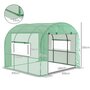 Voir la diapositive 3 : OUTSUNNY Serre tunnel 6 m² 2 portes zippées 2 fenêtres maillées acier PE haute densité 135 g/m² vert